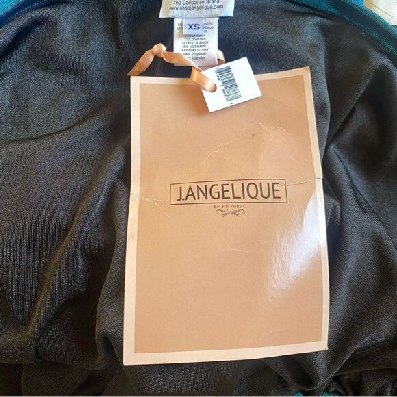 J.Angelique Disa Dress teal metallic knit wrap maxi gown Revolve NWT XS - Picture 14 of 14